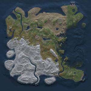 Thumbnail Rust Map: Procedural Map, Size: 4500, Seed: 1317558467, 15 Monuments