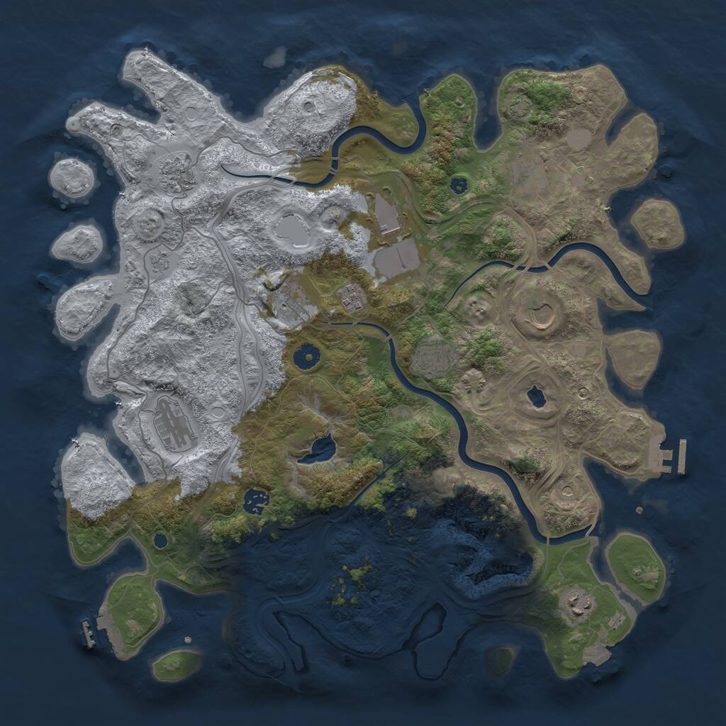 Rust Map: Procedural Map, Size: 4250, Seed: 1543883667, 16 Monuments