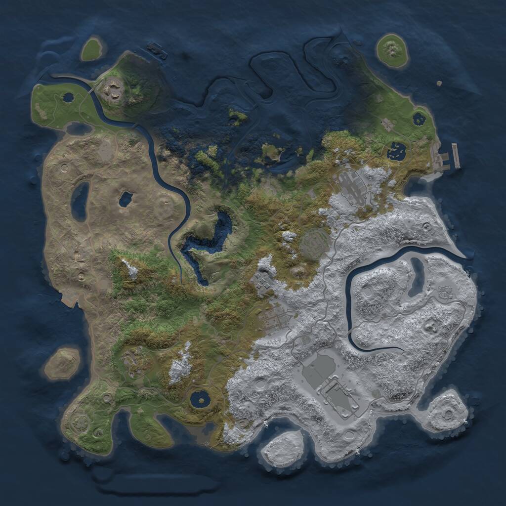 Rust Map: Procedural Map, Size: 4000, Seed: 860064094, 14 Monuments