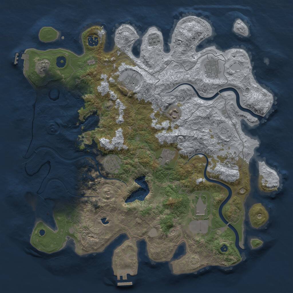 Rust Map: Procedural Map, Size: 4000, Seed: 1701512042, 15 Monuments