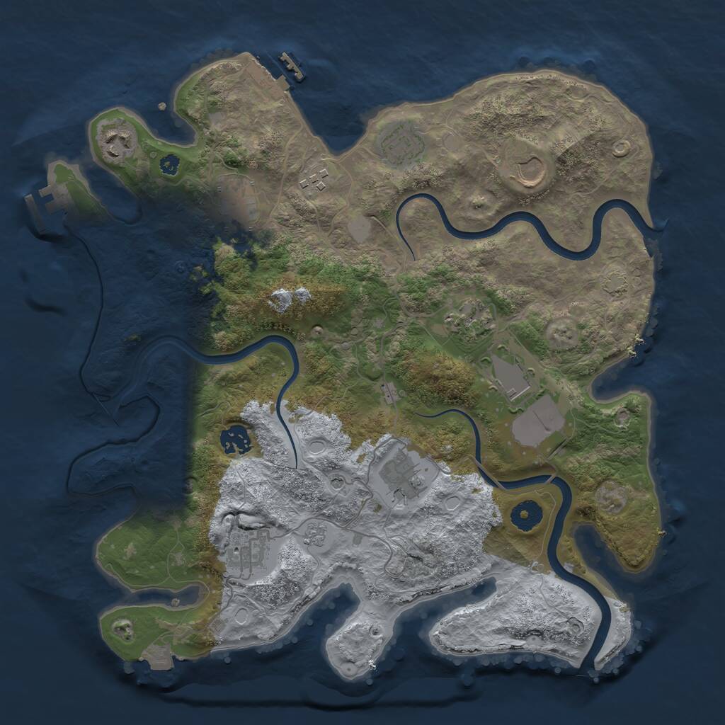 Rust Map: Procedural Map, Size: 3602, Seed: 1521489270, 16 Monuments