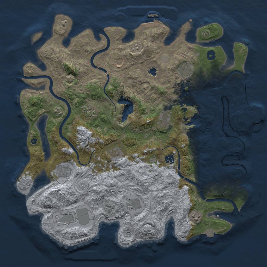 Rust Map: Procedural Map, Size: 4250, Seed: 964097544, 17 Monuments