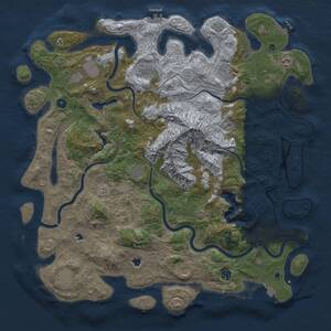 Thumbnail Rust Map: Procedural Map, Size: 5000, Seed: 1211512721, 16 Monuments