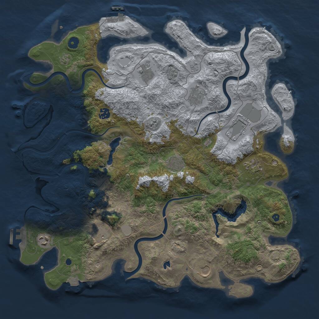 Rust Map: Procedural Map, Size: 4200, Seed: 2135644514, 16 Monuments