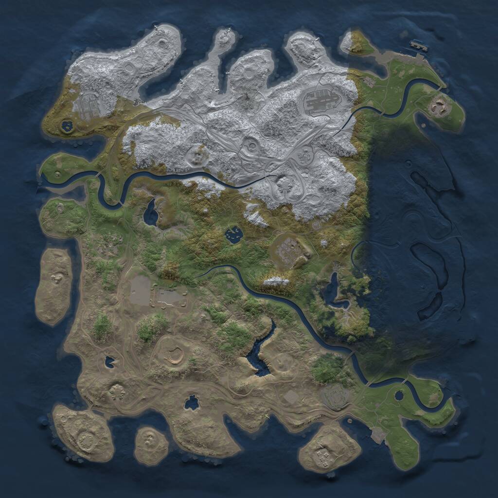 Rust Map: Procedural Map, Size: 4500, Seed: 238892207, 16 Monuments