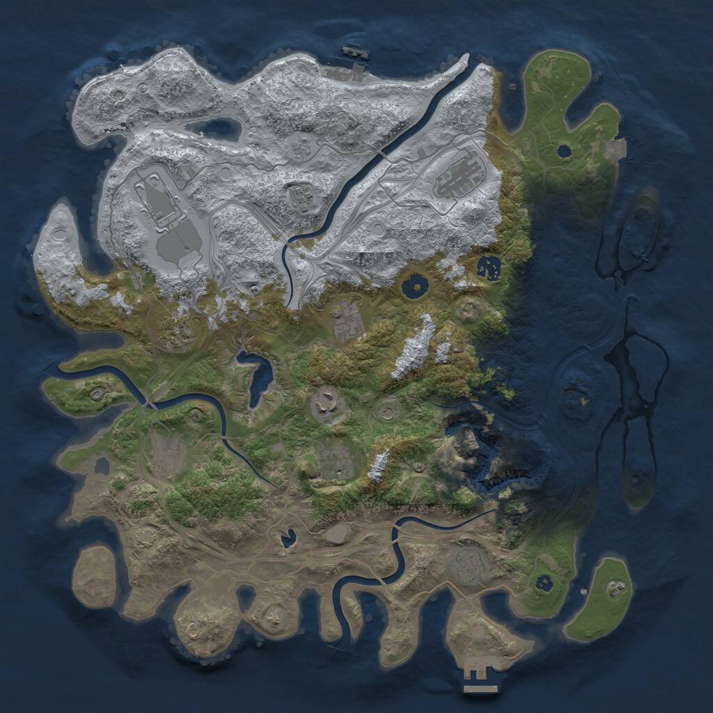 Rust Map: Procedural Map, Size: 4250, Seed: 830500833, 16 Monuments