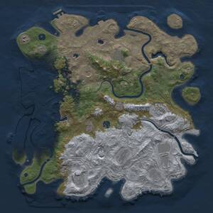 Thumbnail Rust Map: Procedural Map, Size: 4500, Seed: 2057432995, 17 Monuments