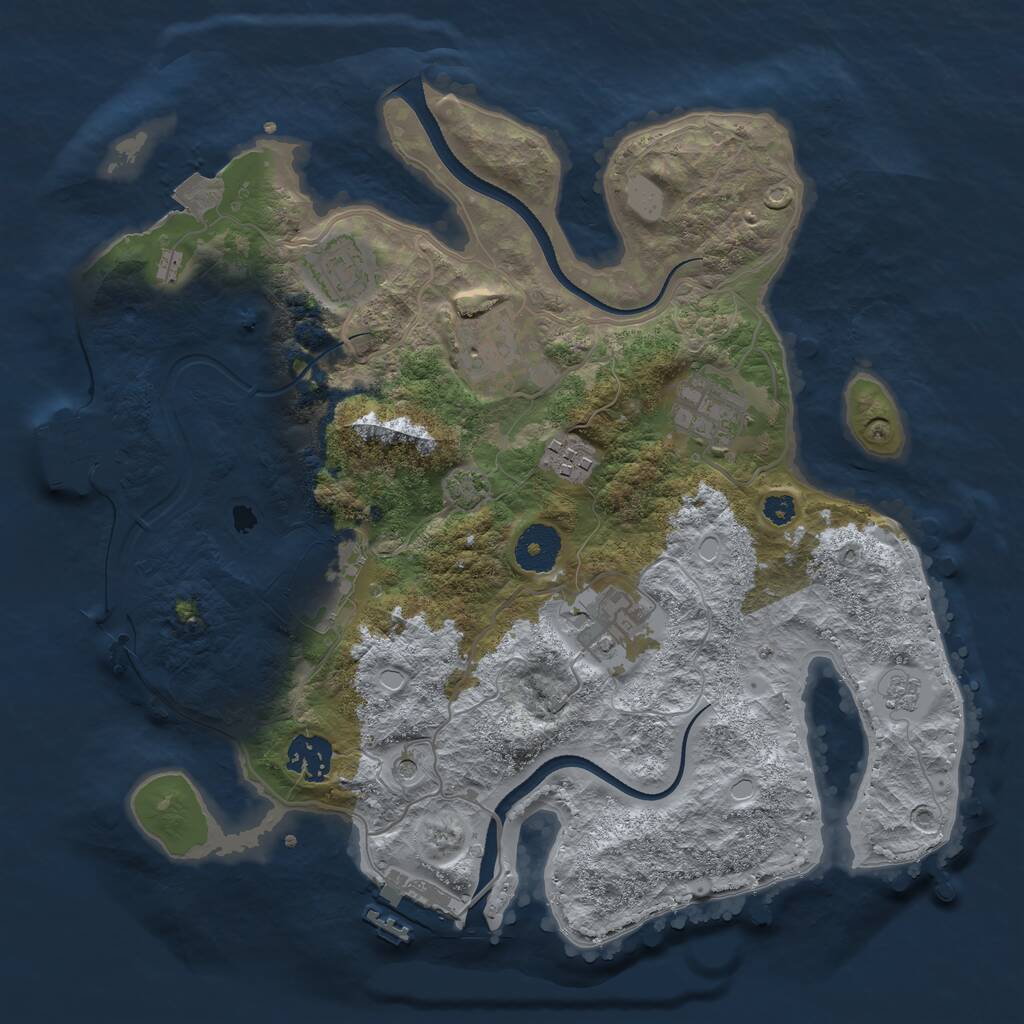 Rust Map: Procedural Map, Size: 3300, Seed: 1781089315, 13 Monuments