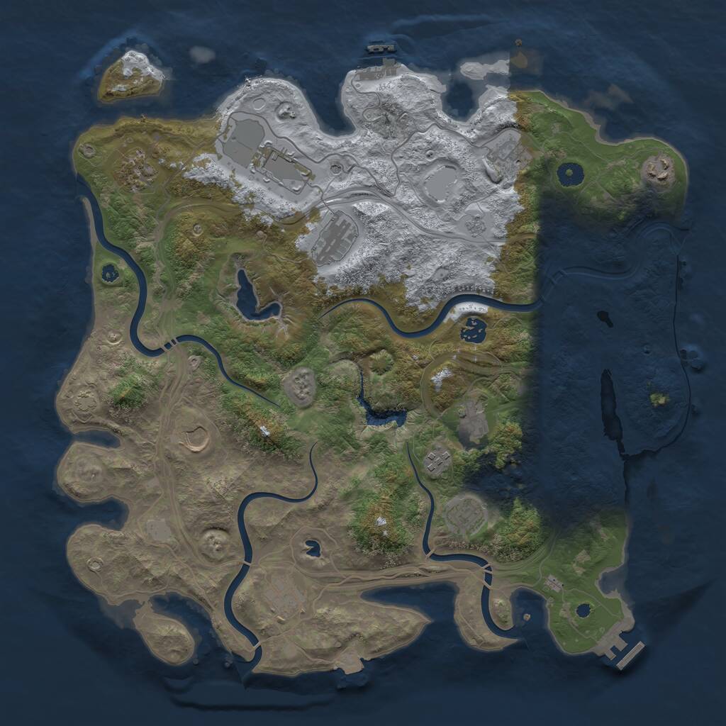 Rust Map: Procedural Map, Size: 4250, Seed: 416427103, 17 Monuments