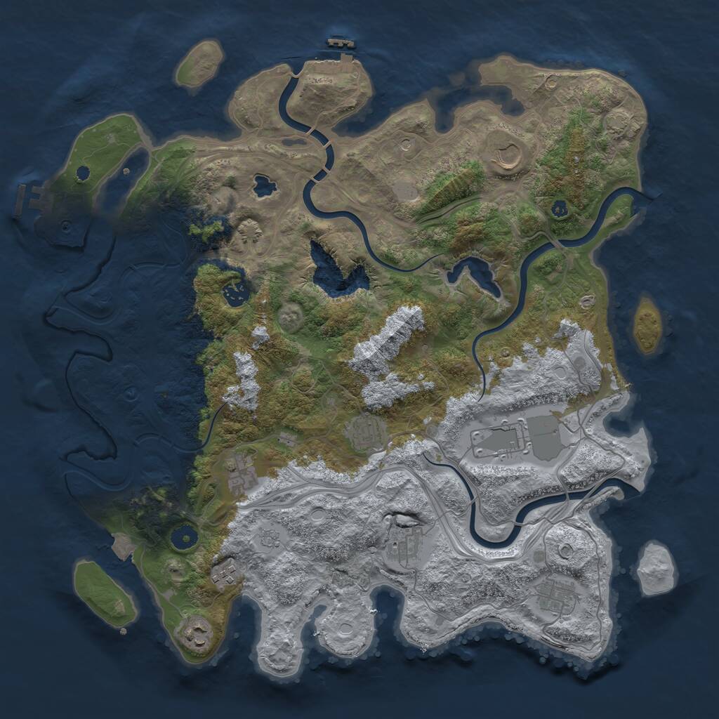 Rust Map: Procedural Map, Size: 4250, Seed: 1056047846, 15 Monuments