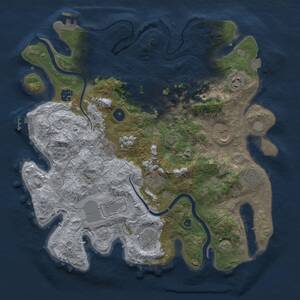 Thumbnail Rust Map: Procedural Map, Size: 3800, Seed: 1333, 16 Monuments