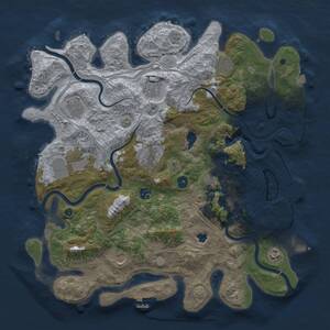 Thumbnail Rust Map: Procedural Map, Size: 4300, Seed: 138868992, 16 Monuments