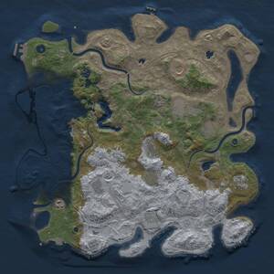 Thumbnail Rust Map: Procedural Map, Size: 4500, Seed: 124545, 17 Monuments