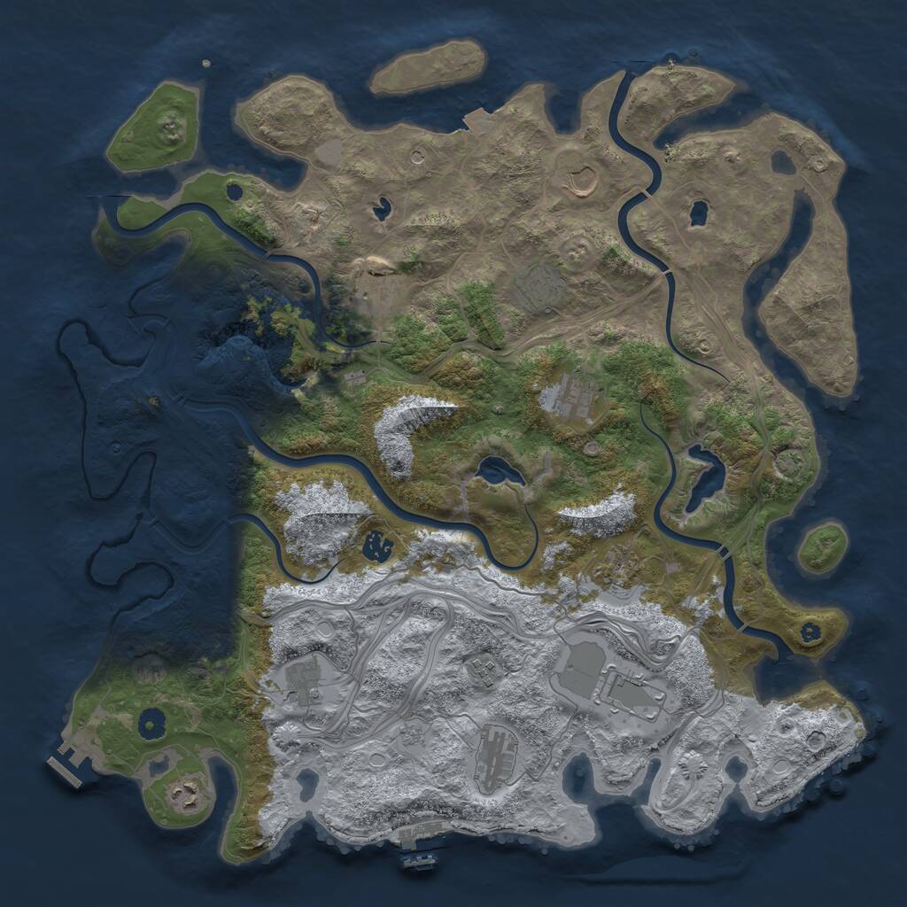Rust Map: Procedural Map, Size: 4500, Seed: 415882814, 17 Monuments