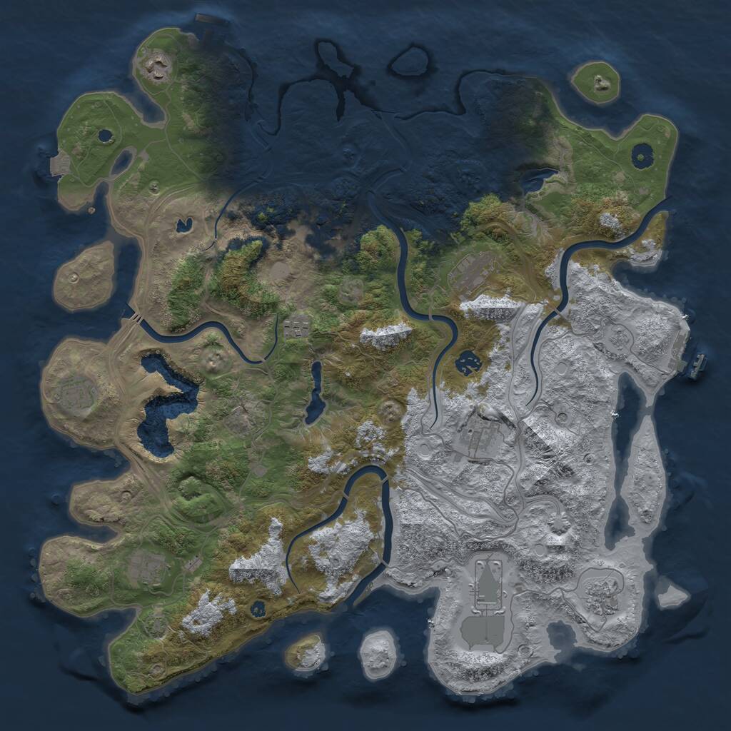 Rust Map: Procedural Map, Size: 4500, Seed: 812251871, 16 Monuments