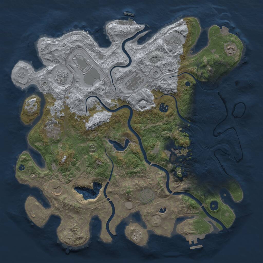 Rust Map: Procedural Map, Size: 4250, Seed: 1863447774, 17 Monuments