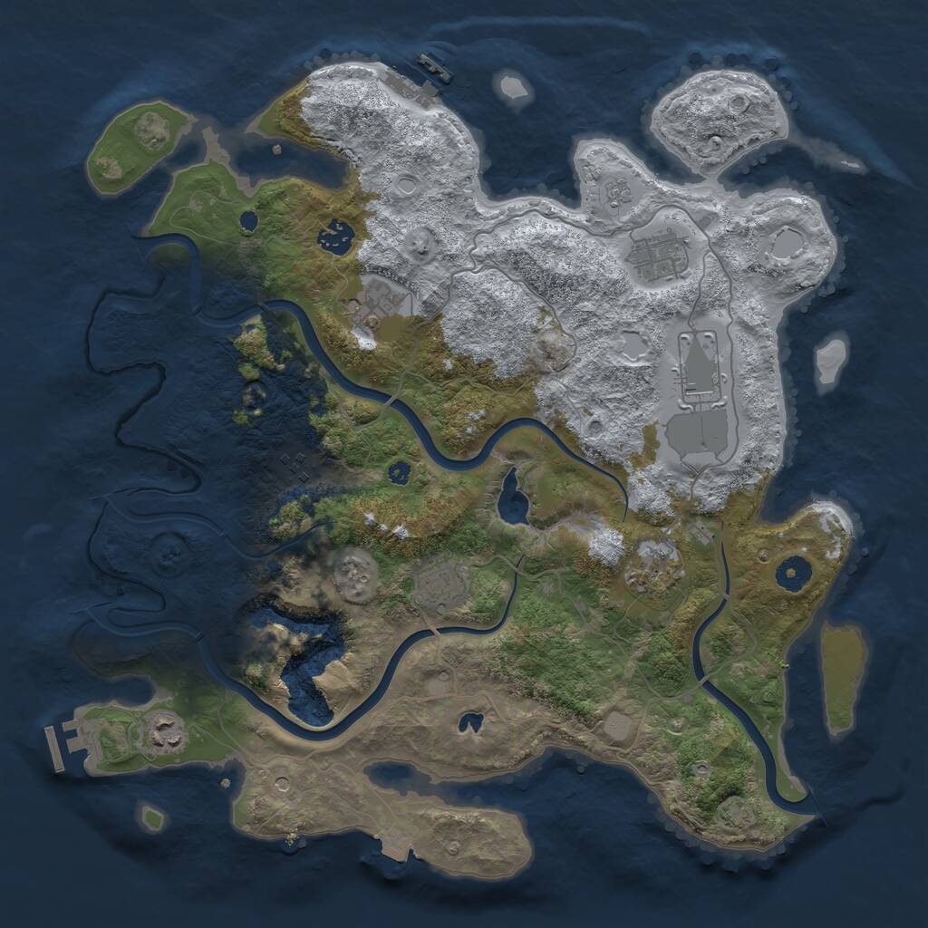 Rust Map: Procedural Map, Size: 4000, Seed: 1776131727, 14 Monuments