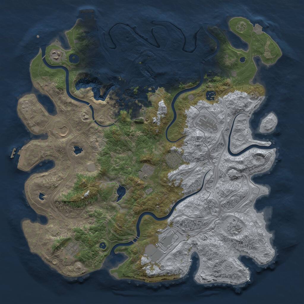 Rust Map: Procedural Map, Size: 4500, Seed: 2015377555, 17 Monuments