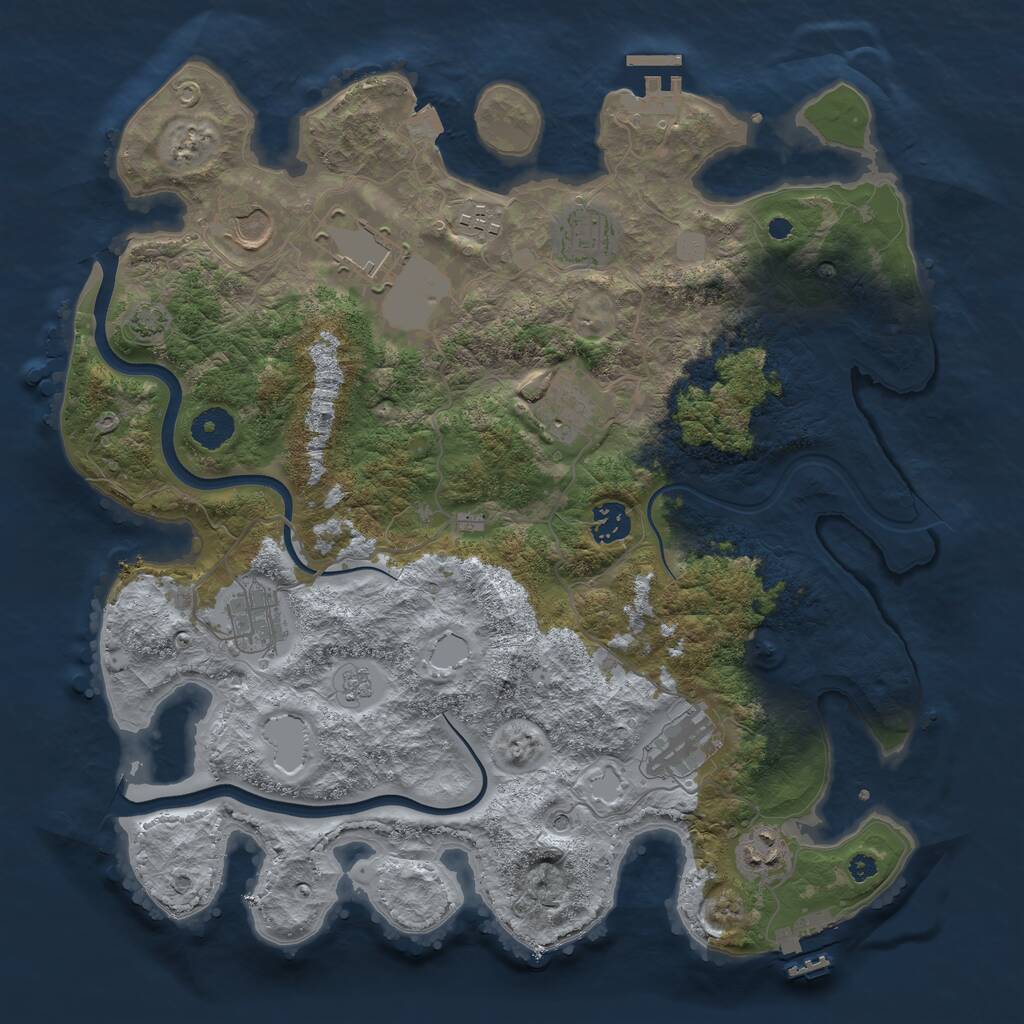 Rust Map: Procedural Map, Size: 3750, Seed: 1535295140, 15 Monuments