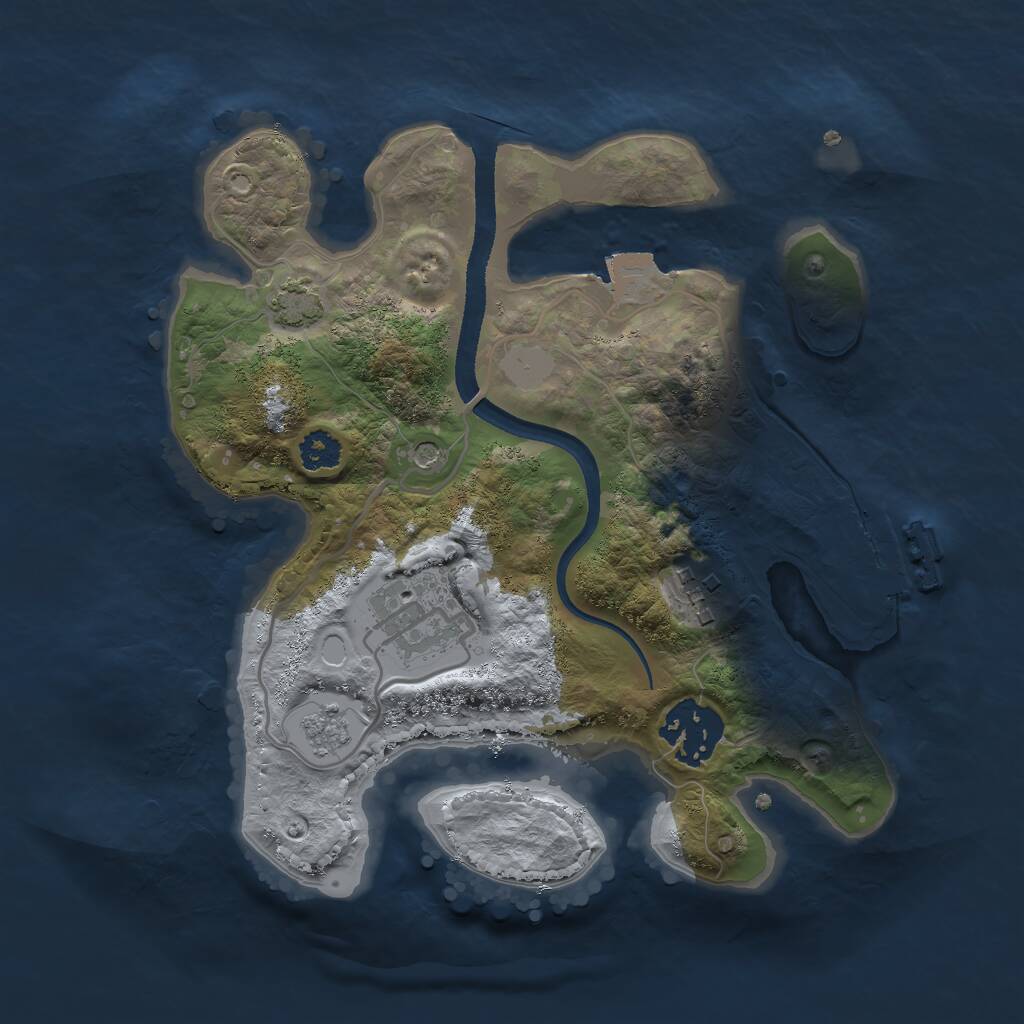Rust Map: Procedural Map, Size: 2500, Seed: 82877763, 8 Monuments