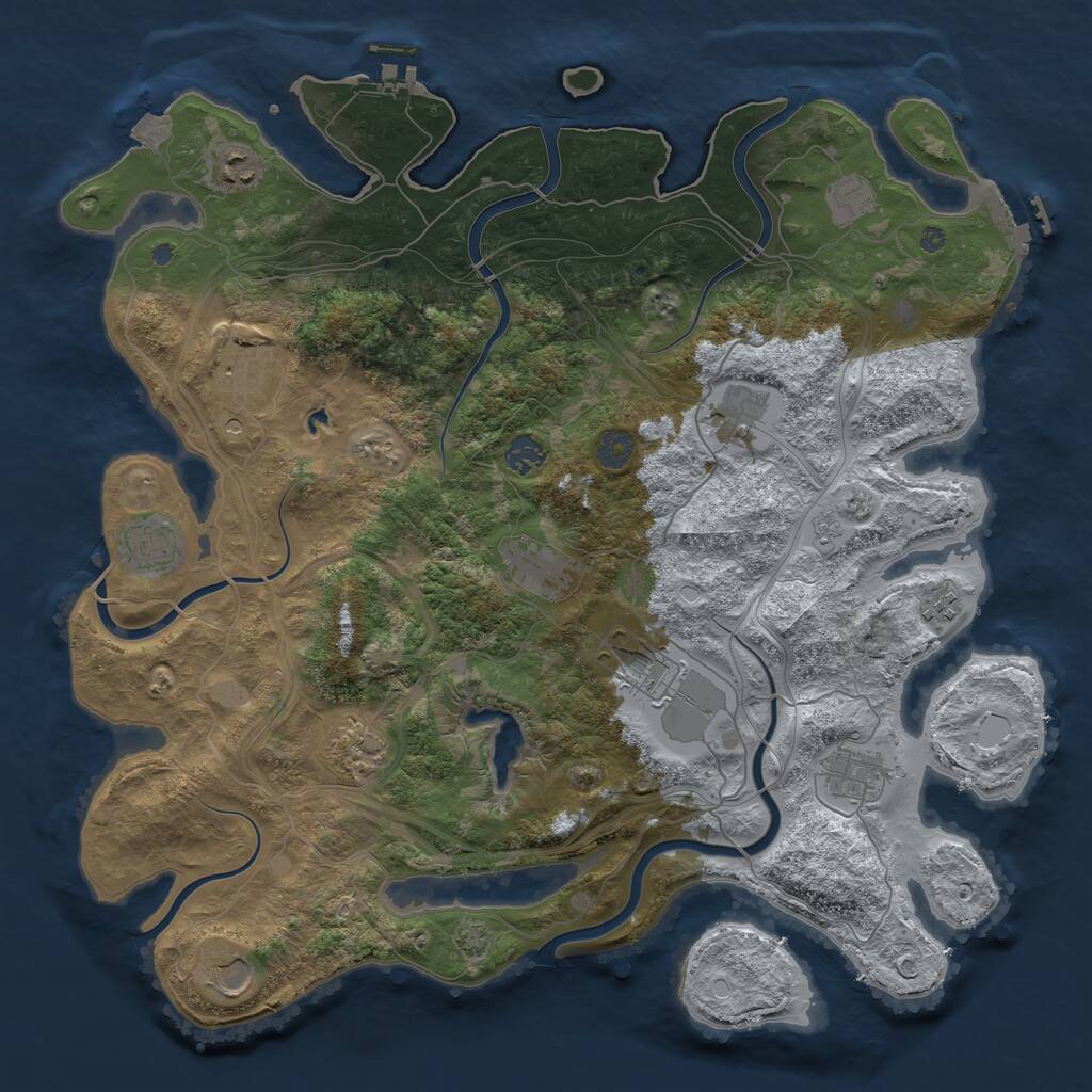 Rust Map: Procedural Map, Size: 4250, Seed: 2046058918, 19 Monuments