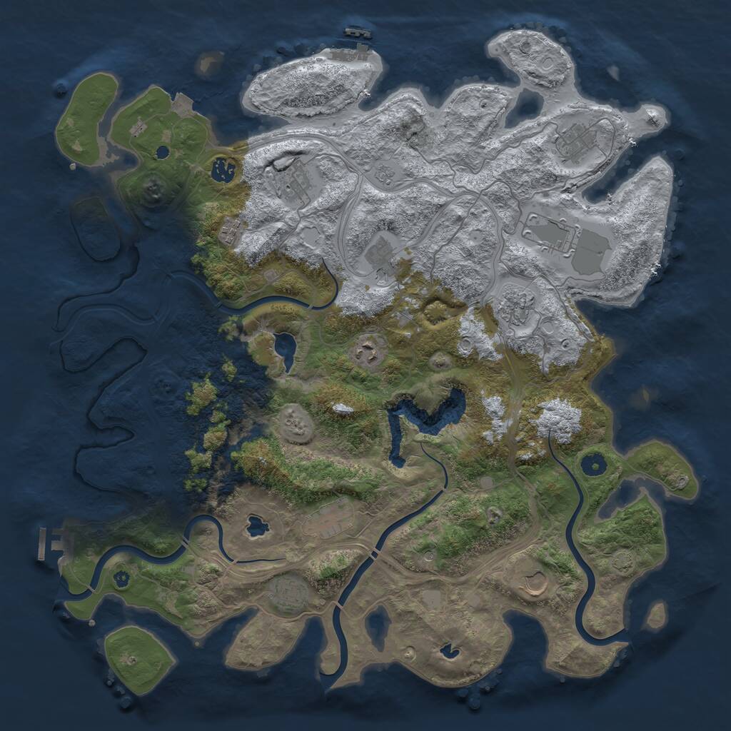 Rust Map: Procedural Map, Size: 4500, Seed: 508931798, 17 Monuments