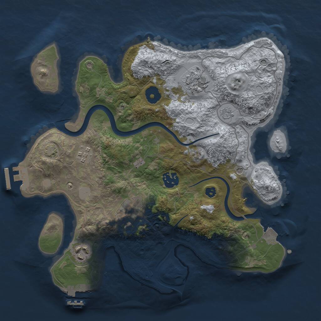 Rust Map: Procedural Map, Size: 3000, Seed: 1086455, 11 Monuments