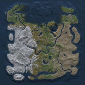 Thumbnail Rust Map: Procedural Map, Size: 4500, Seed: 2137606385, 15 Monuments
