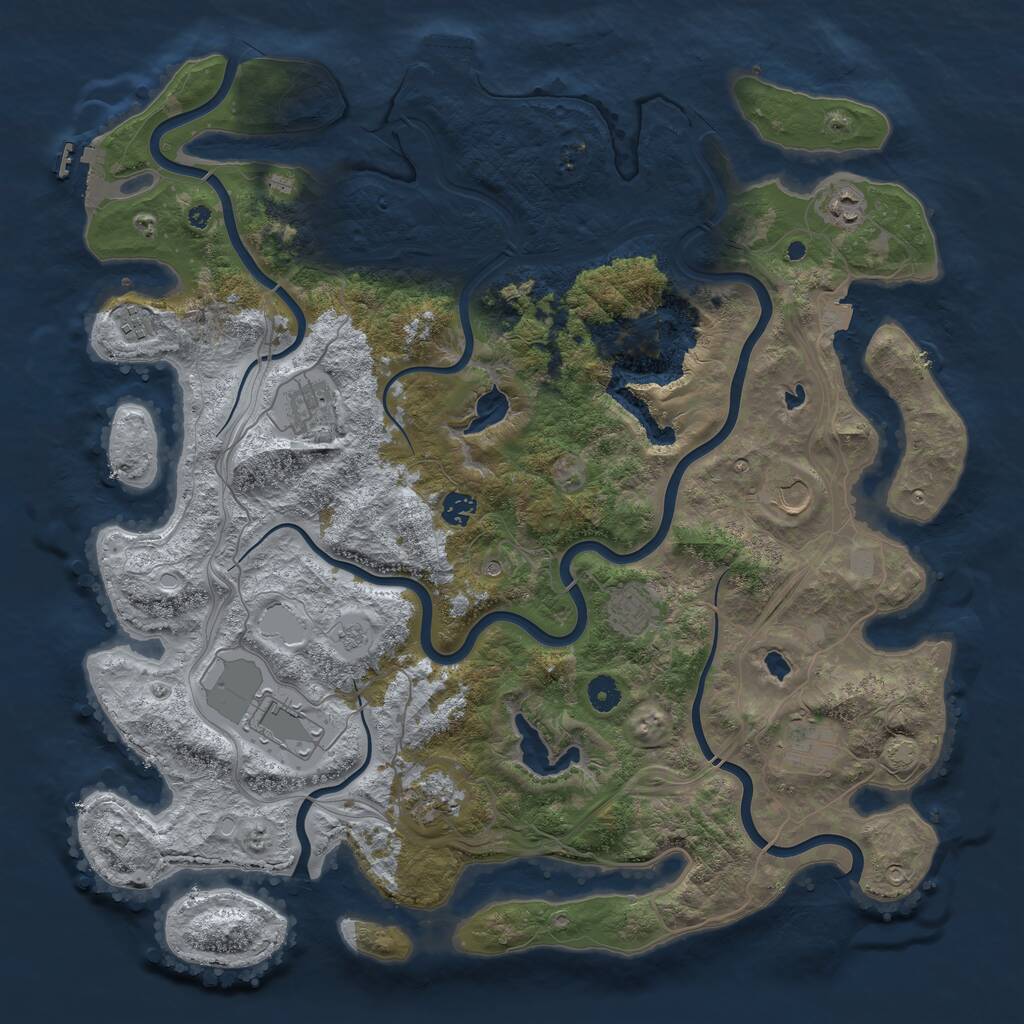 Rust Map: Procedural Map, Size: 4500, Seed: 2137606385, 15 Monuments