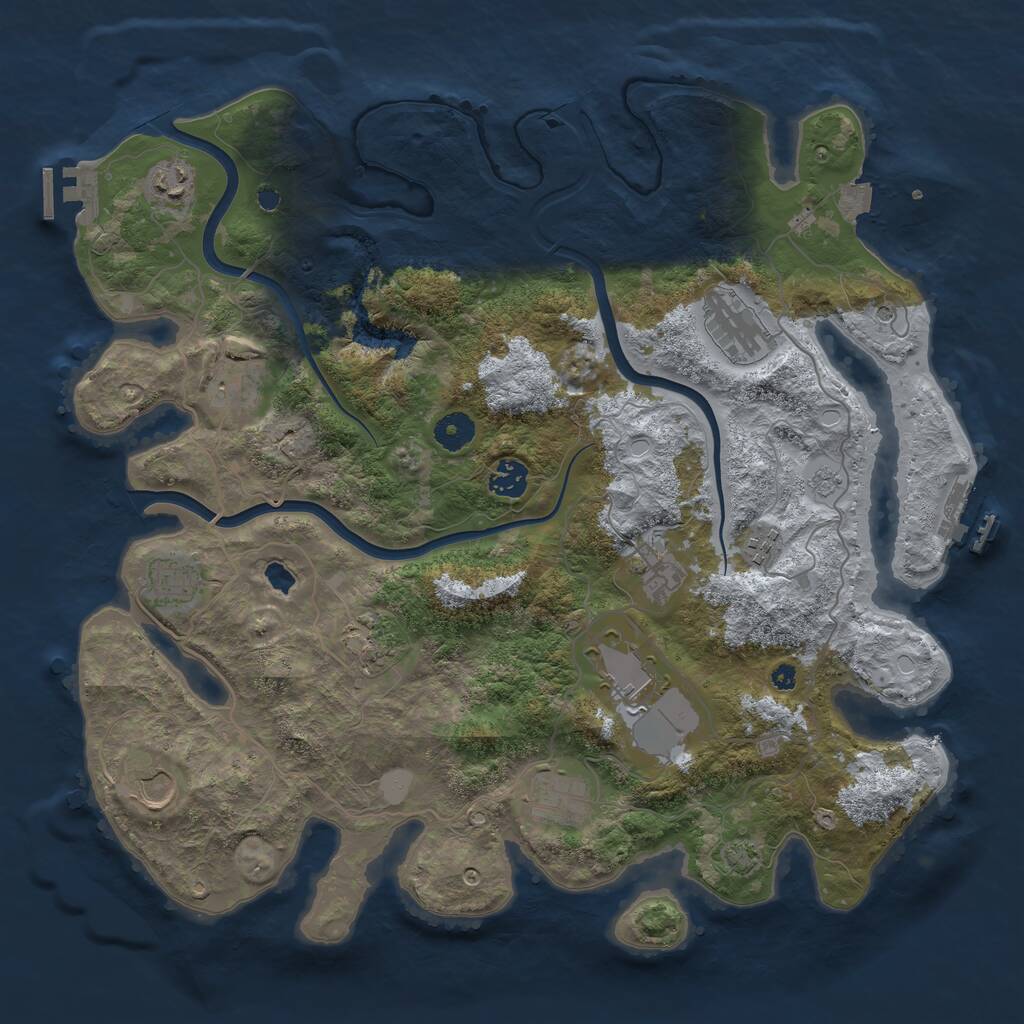 Rust Map: Procedural Map, Size: 4000, Seed: 231627969, 17 Monuments