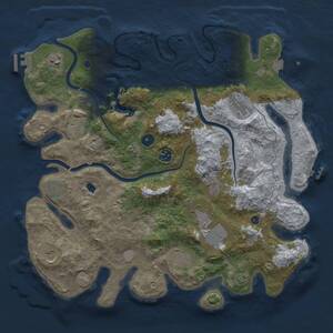 Thumbnail Rust Map: Procedural Map, Size: 4000, Seed: 231627969, 17 Monuments