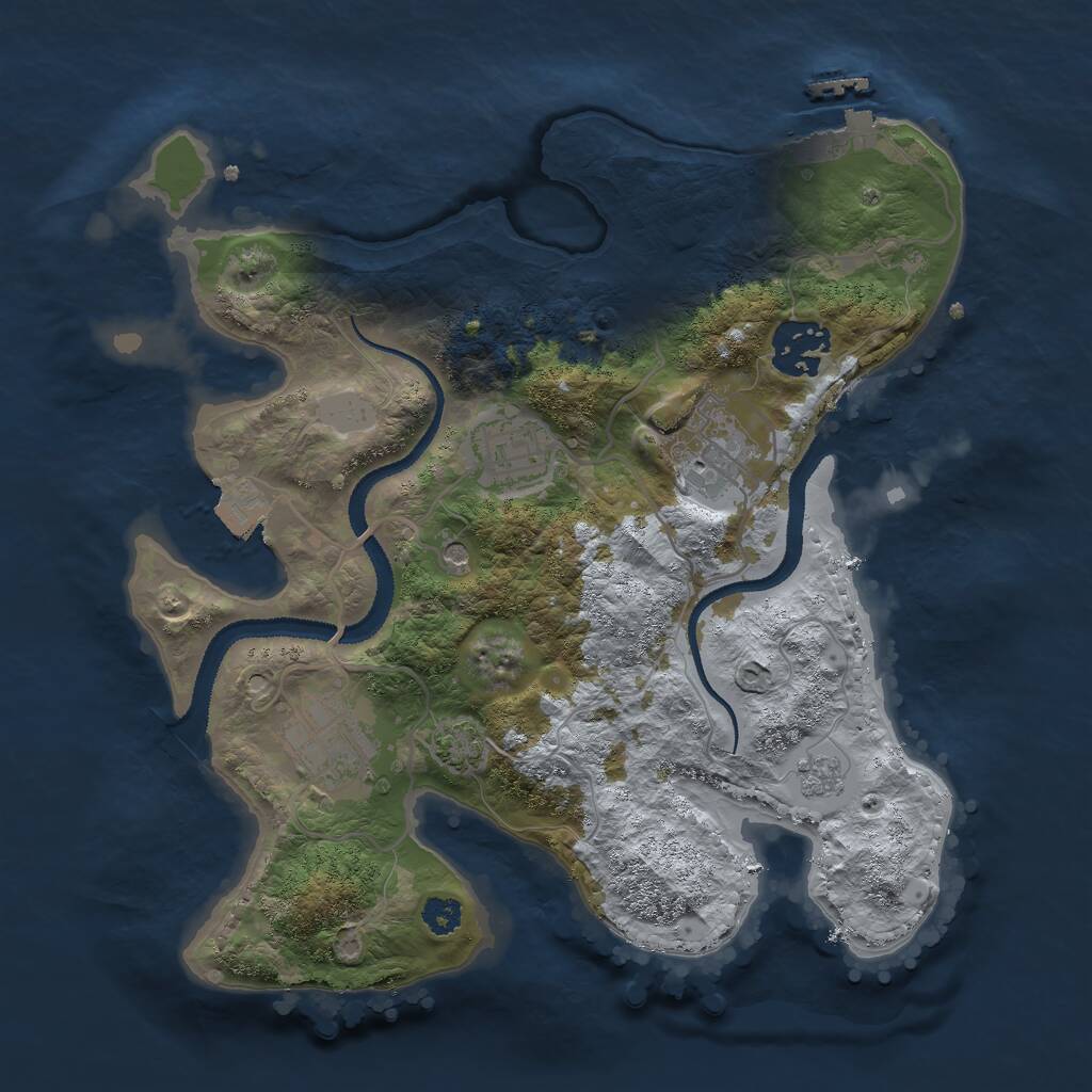 Rust Map: Procedural Map, Size: 2800, Seed: 770636406, 9 Monuments