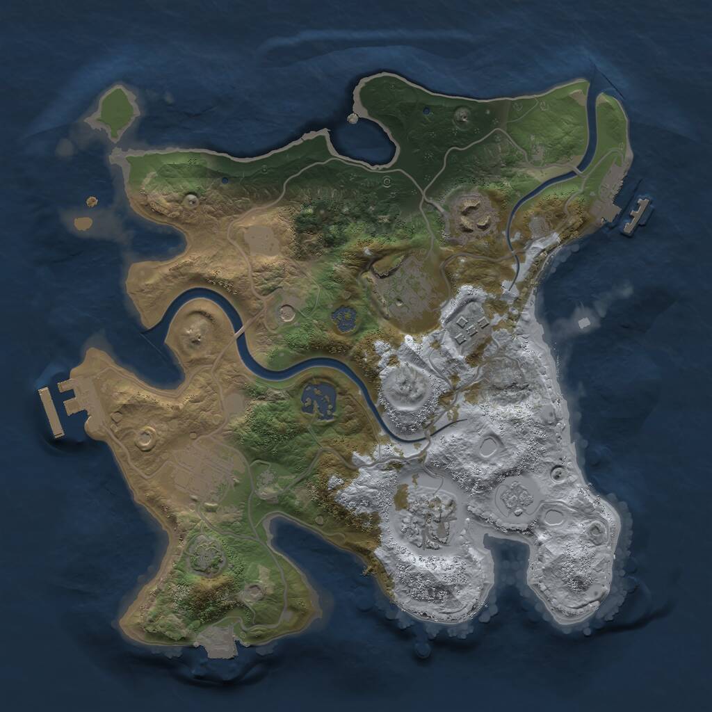Rust Map: Procedural Map, Size: 2800, Seed: 770636406, 14 Monuments