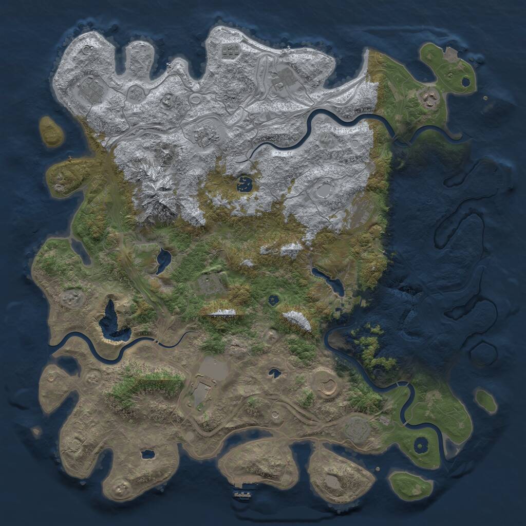 Rust Map: Procedural Map, Size: 5000, Seed: 834066141, 17 Monuments