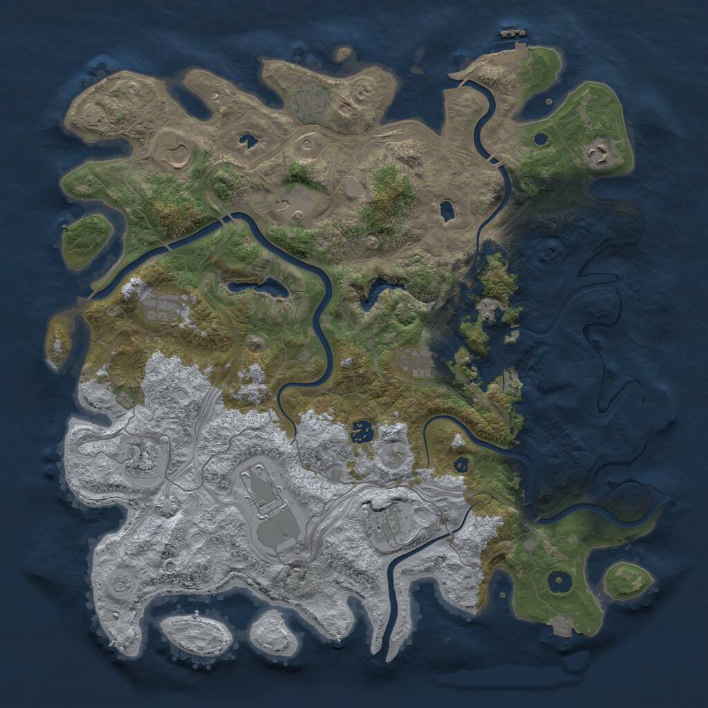 Rust Map: Procedural Map, Size: 4500, Seed: 82877763, 17 Monuments