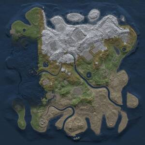 Thumbnail Rust Map: Procedural Map, Size: 3800, Seed: 1111110007, 16 Monuments