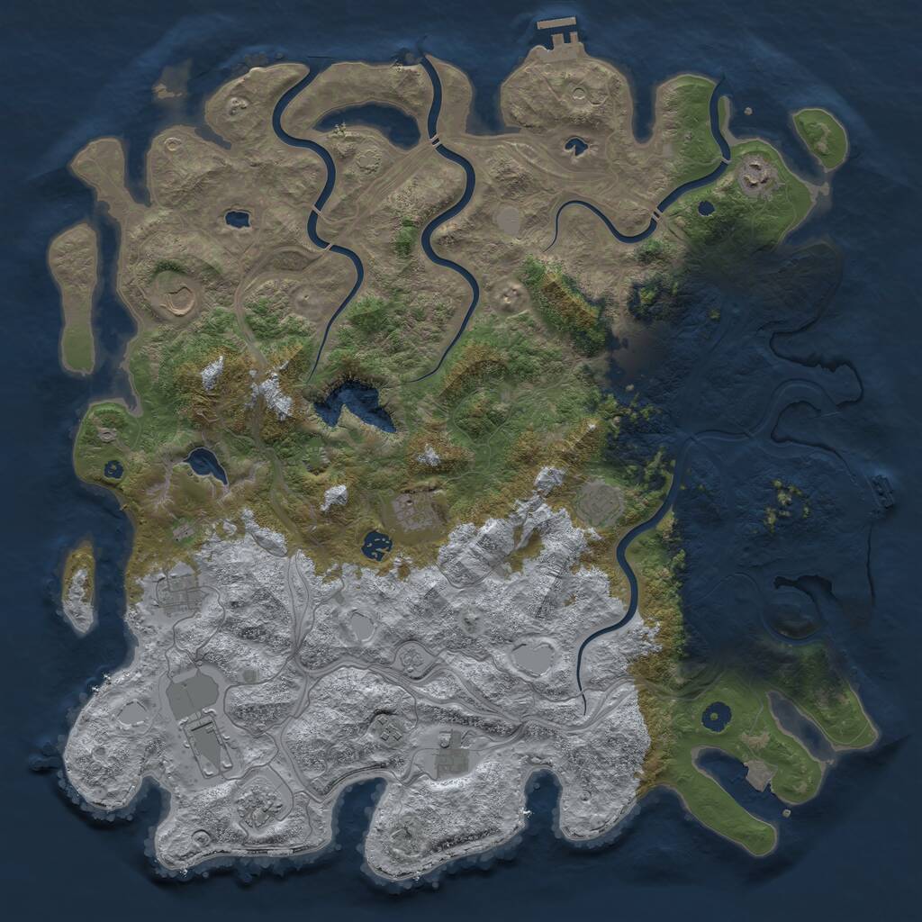 Rust Map: Procedural Map, Size: 4800, Seed: 67624264, 17 Monuments