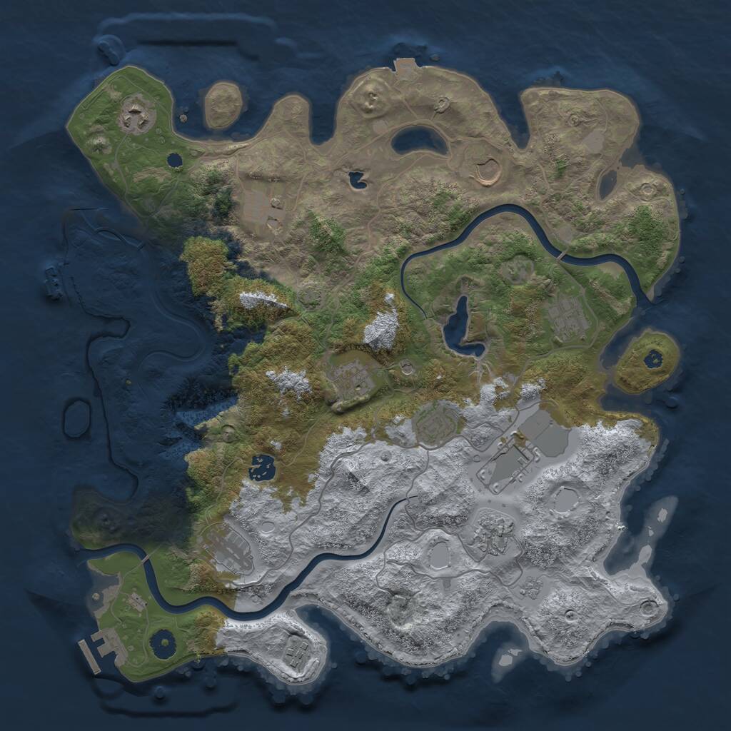 Rust Map: Procedural Map, Size: 4000, Seed: 1612387784, 17 Monuments