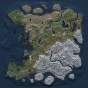 Thumbnail Rust Map: Procedural Map, Size: 4500, Seed: 1195895417, 16 Monuments