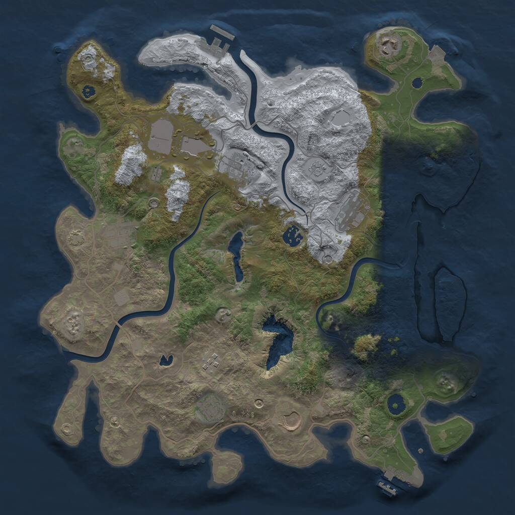 Rust Map: Procedural Map, Size: 4000, Seed: 109653040, 15 Monuments