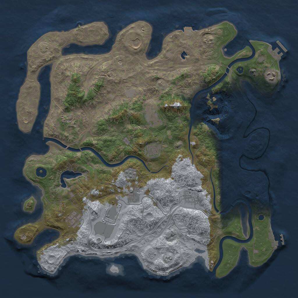 Rust Map: Procedural Map, Size: 4250, Seed: 439689424, 16 Monuments