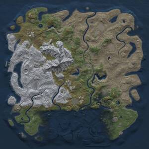 Thumbnail Rust Map: Procedural Map, Size: 5500, Seed: 2106498209, 17 Monuments