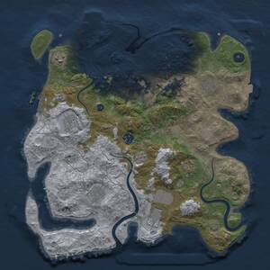 Thumbnail Rust Map: Procedural Map, Size: 3750, Seed: 1212662861, 15 Monuments