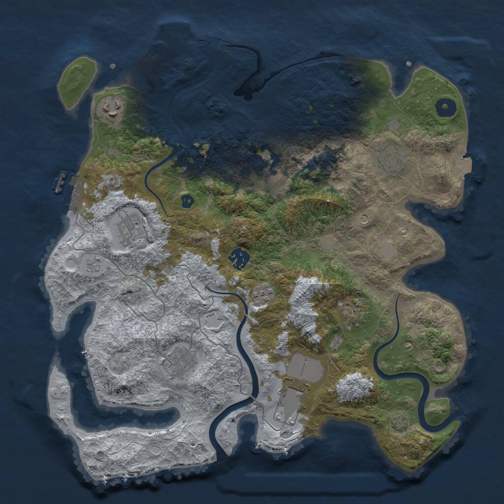 Rust Map: Procedural Map, Size: 3750, Seed: 1212662861, 15 Monuments