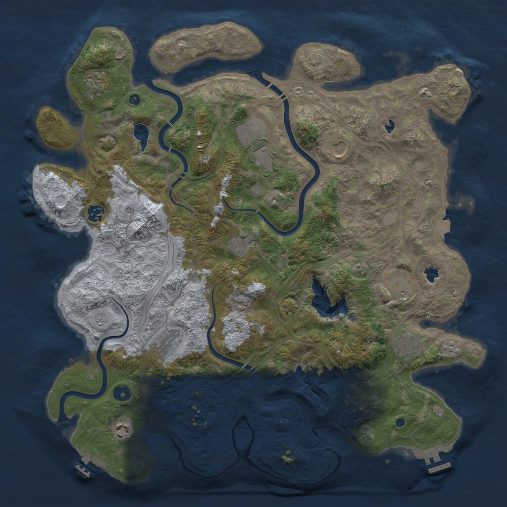 Rust Map: Procedural Map, Size: 4500, Seed: 2140506651, 16 Monuments
