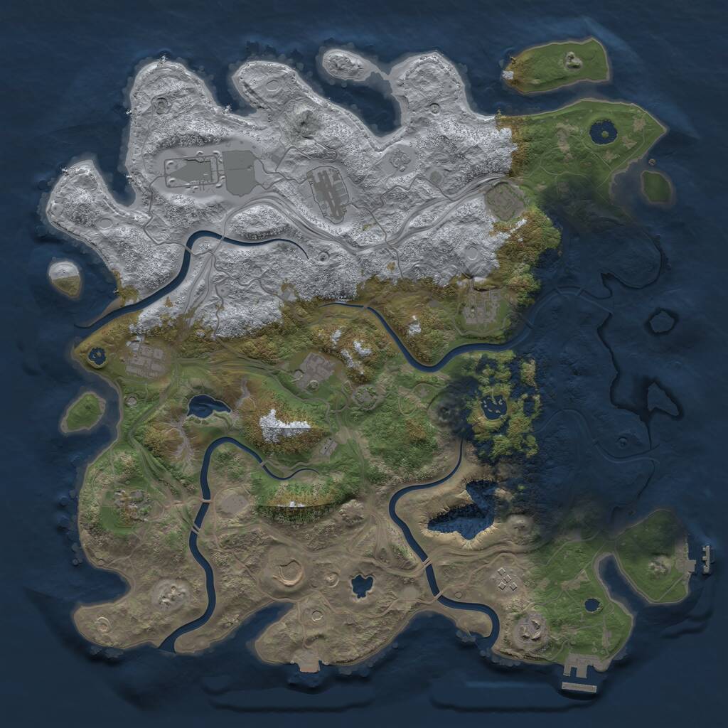 Rust Map: Procedural Map, Size: 4250, Seed: 1552620541, 17 Monuments