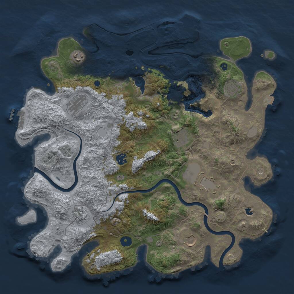 Rust Map: Procedural Map, Size: 4000, Seed: 2068951345, 15 Monuments