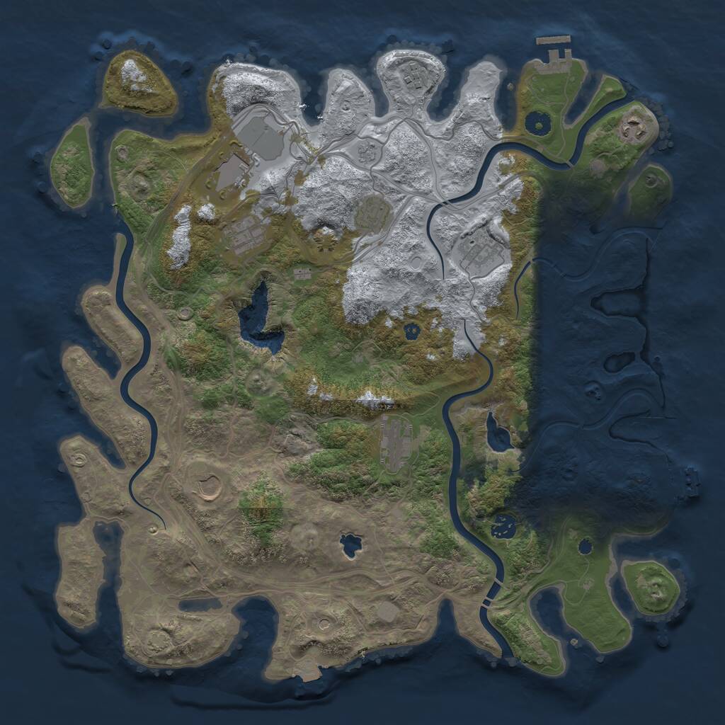 Rust Map: Procedural Map, Size: 4250, Seed: 907546744, 15 Monuments