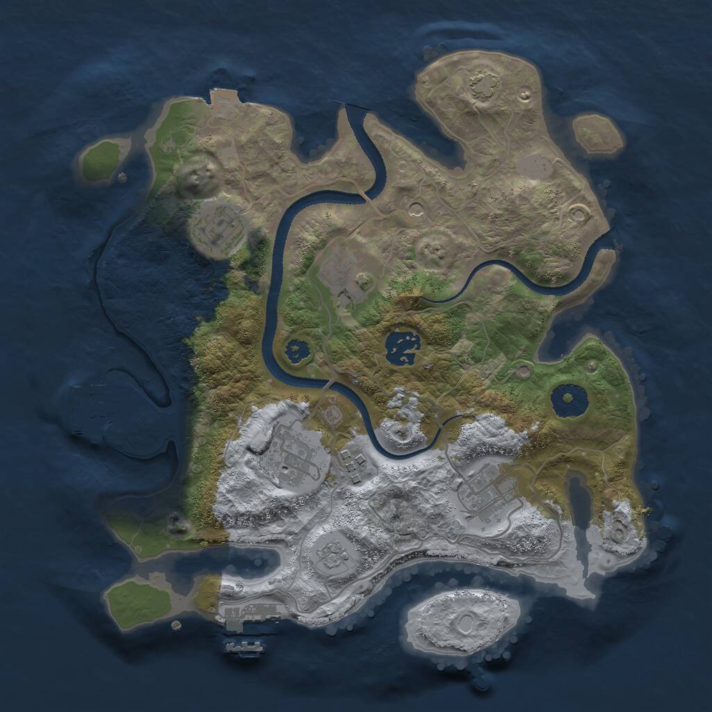 Rust Map: Procedural Map, Size: 3000, Seed: 95173, 12 Monuments