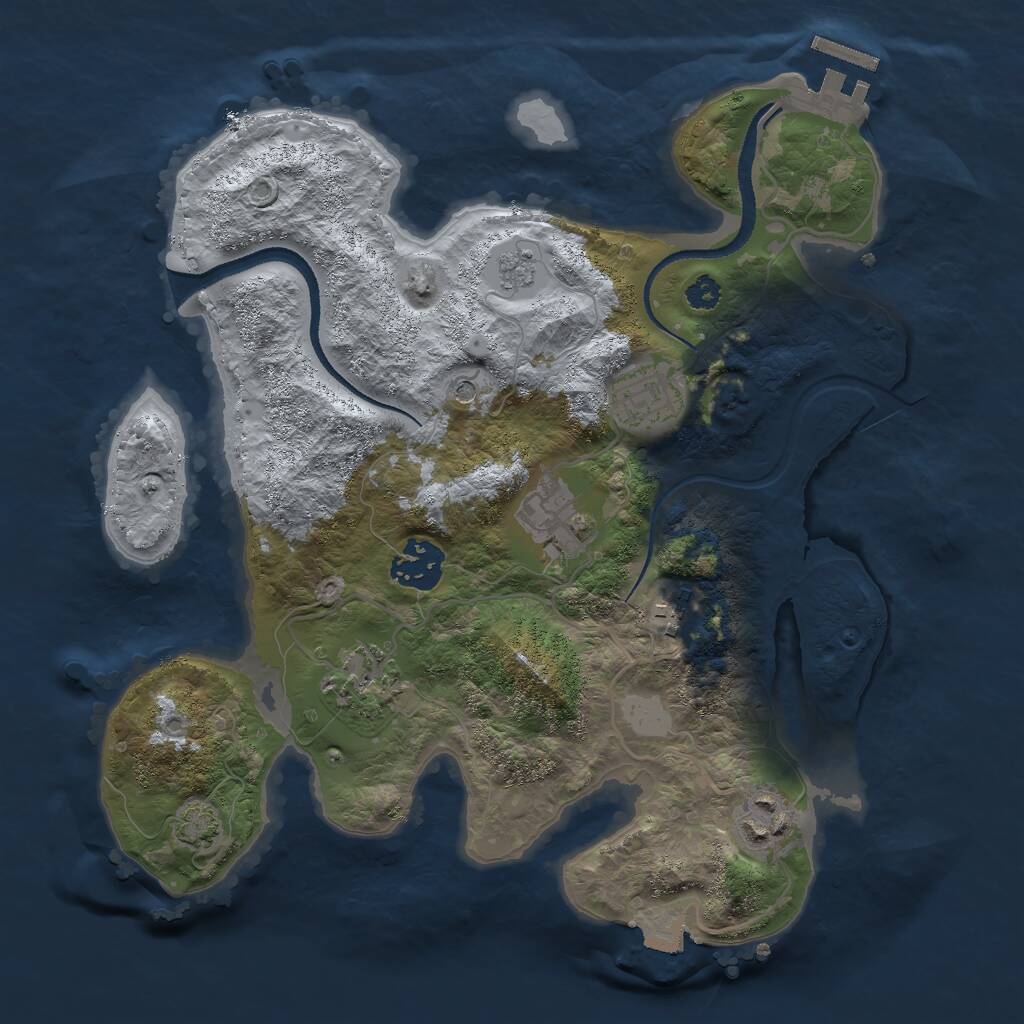 Rust Map: Procedural Map, Size: 3000, Seed: 7279253, 11 Monuments